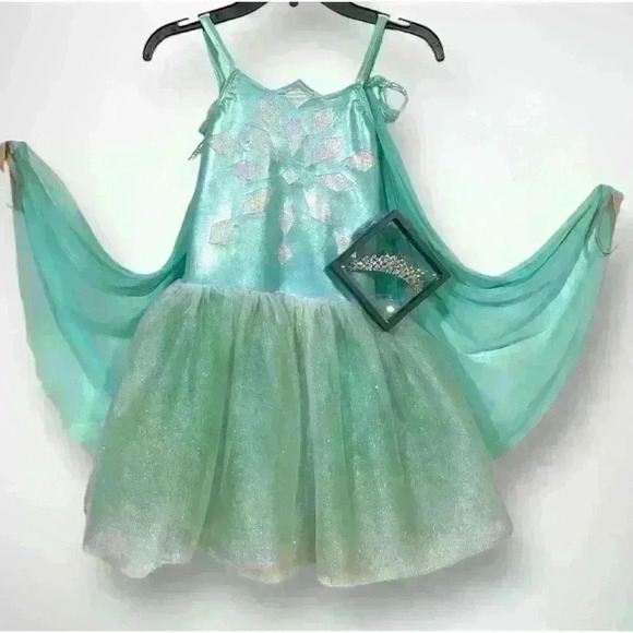 Princess Costume with Crown and Cape Ana Elsa Frozen Medium Child - Picture 1 of 15